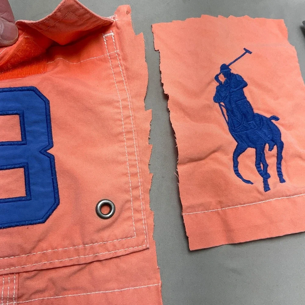 Polo Ralph Lauren Fabric Scraps OS Orange Good Big Pony 3 Logo Pocket Remnants